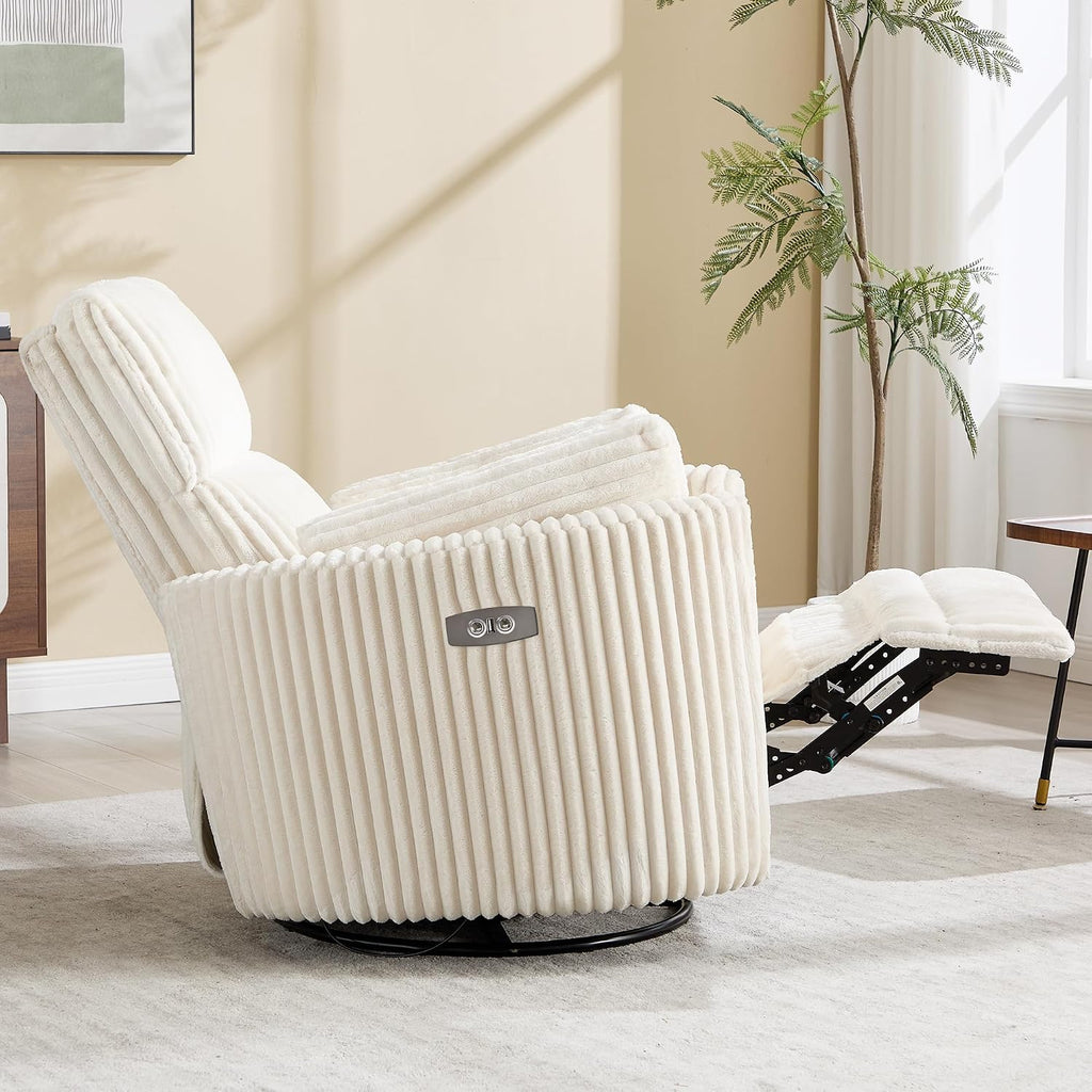 Power Recliner,Nursery Swivel Glider Rocking Chair with USB Port,Upholstered Adult Electric Recliner Rocking Chair