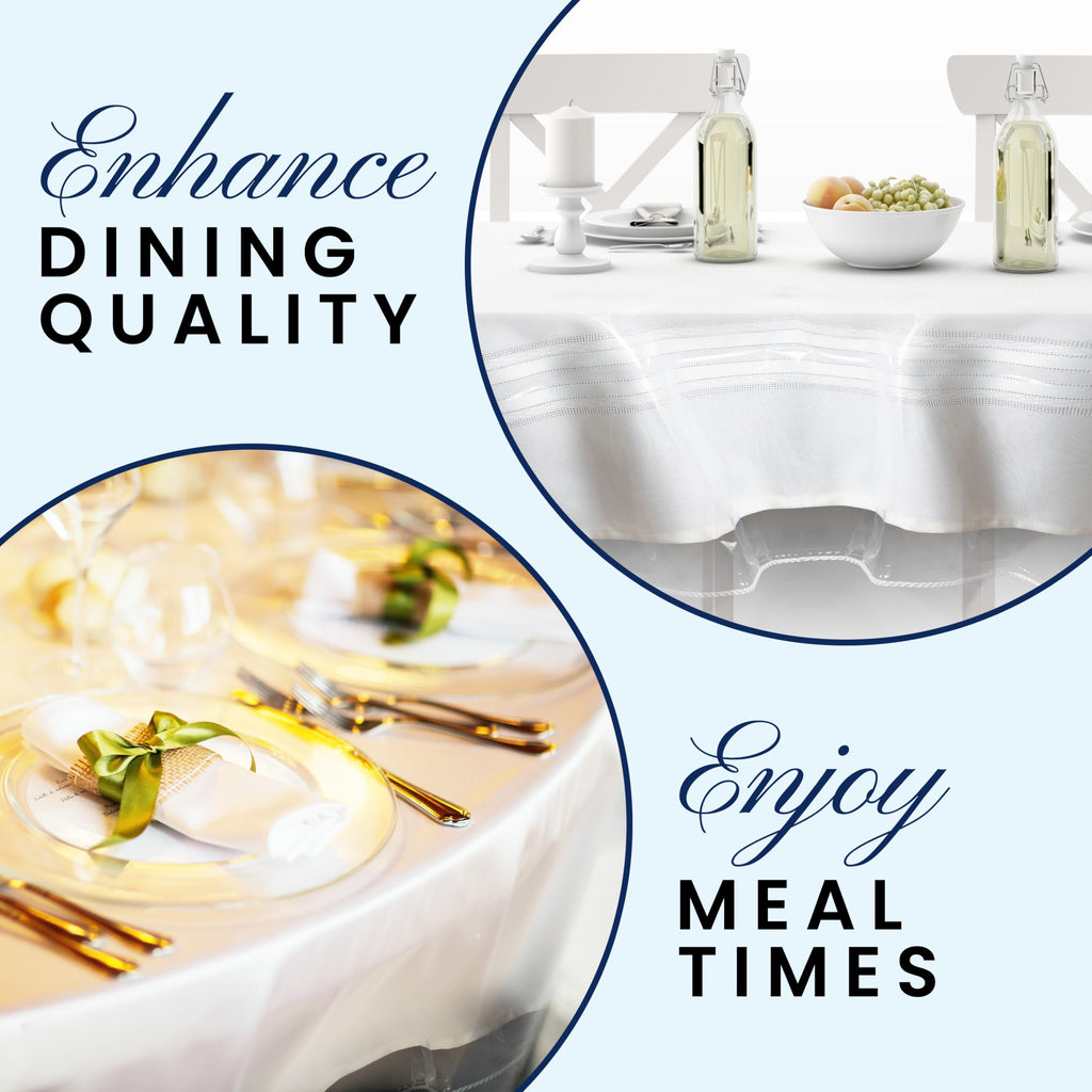 Heavy Duty Clear Plastic Table Cover Protector Rectangle 60x90 - Waterproof, Oil Proof, Wipeable Vinyl Tablecloth