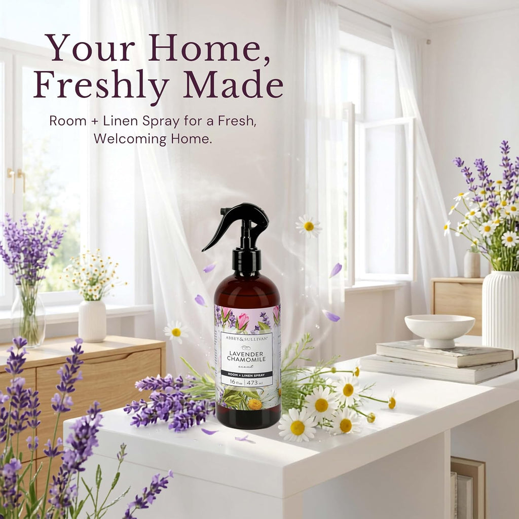 Linen Spray, Lavender Chamomile, Fabric Freshener and Fragrance Room Spray, 16 oz - Set of 2