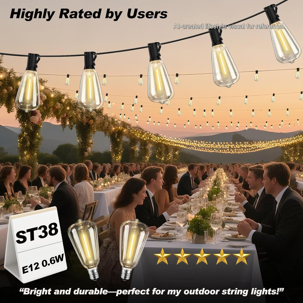 25Pk LED Replacement Light Bulbs, Shatterproof Plastic E17 LED Bulbs