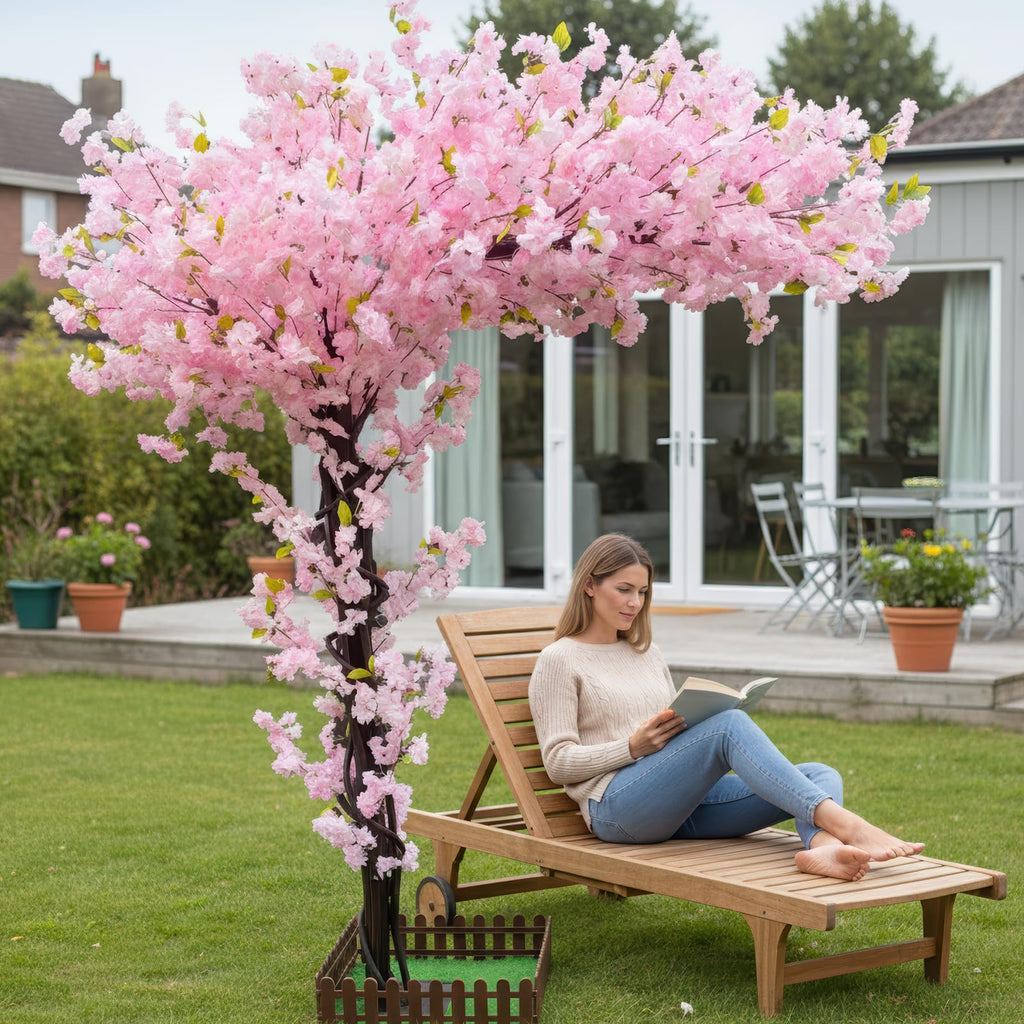 8.2FT Artificial Pink Cherry Blossom Tree, Faux Sakura Indoor Decor