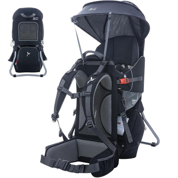 Ultralight Toddler Hiking Baby Carrier Backpack with Sunshade, Black