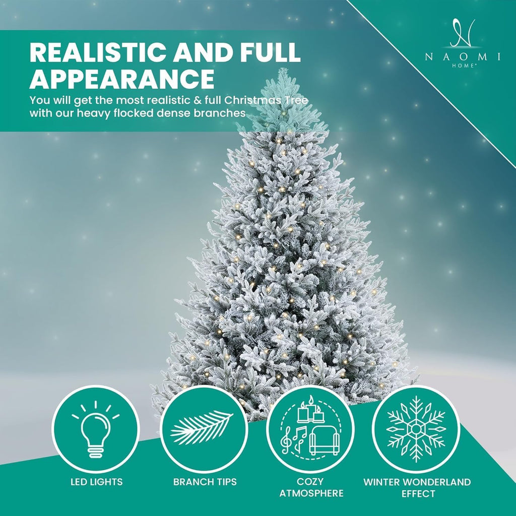Frosted Christmas Tree with Lights