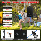 Tankless Water Heater Propane, 2.11GPM 8L Outdoor Portable Water Heater, with 2 GPM Water Pump