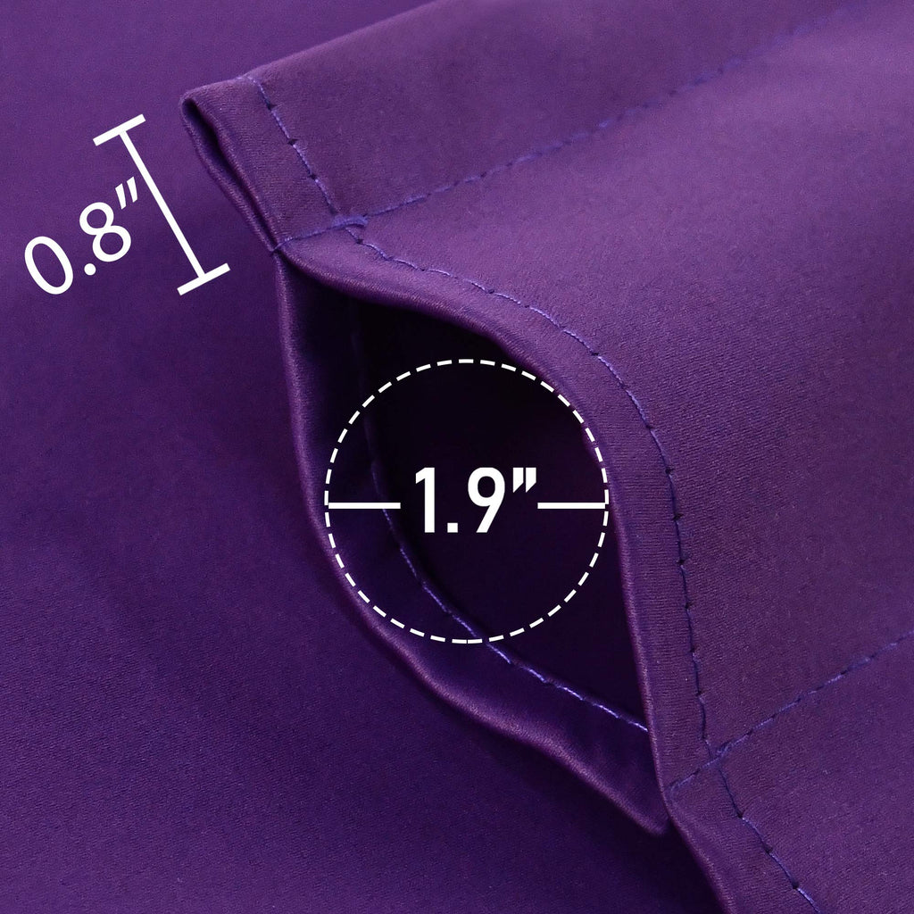 Purple Valance for Windows 60x18 Inch Solid Thermal Insulated Blackout Rod Pocket Kitchen Short Curtain Toppers