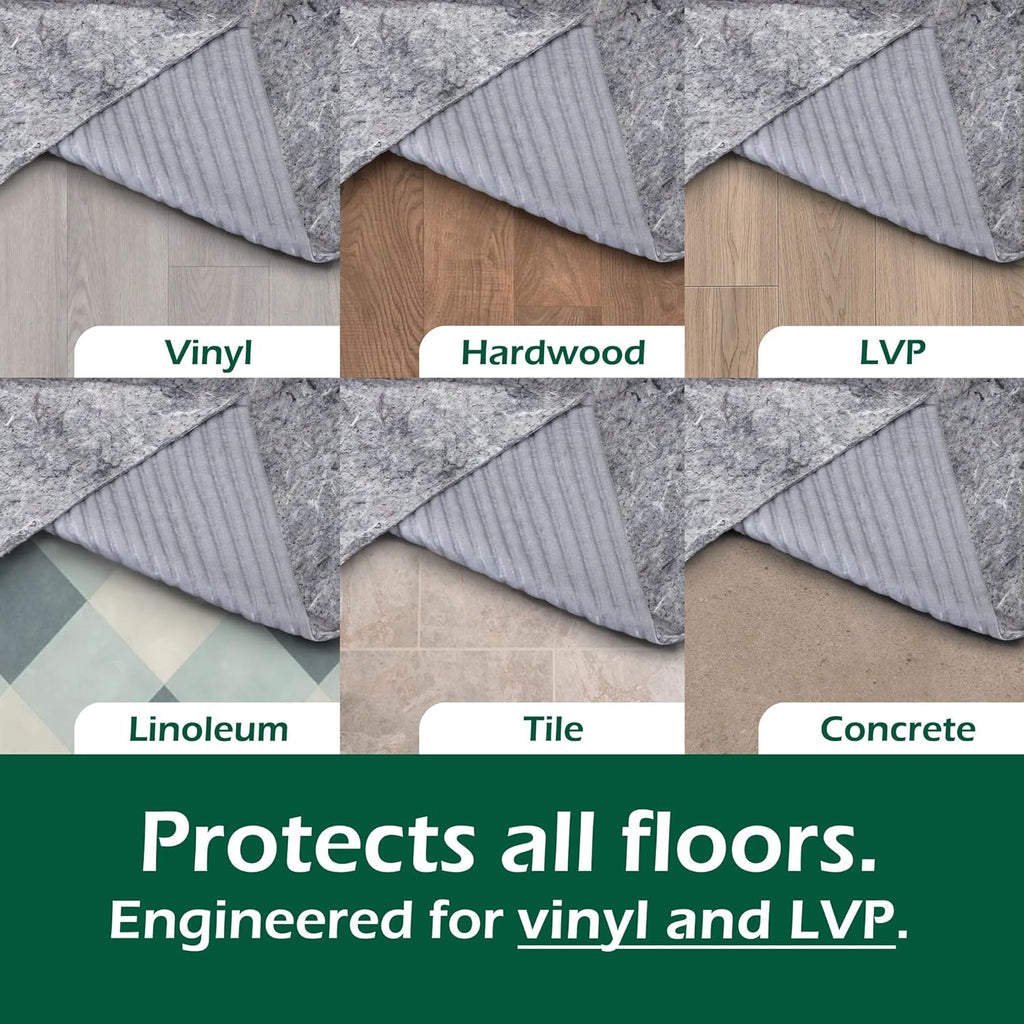 Waterproof Non-Slip Rug Pad, 5x7, Pet-Friendly, Safe for All Floors, Made in the USA, Low-VOC - Set of 35