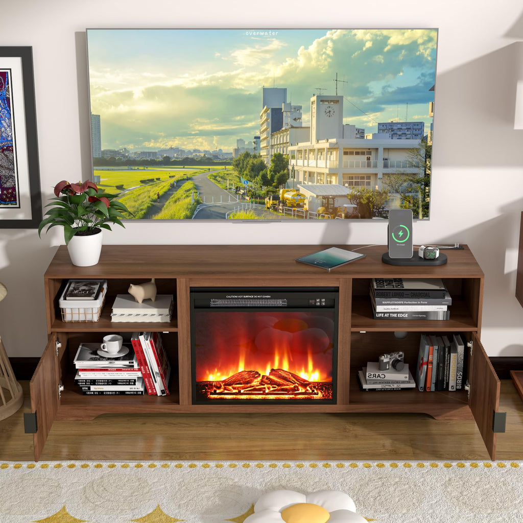 For Tvs up to 80" with Adjustable Shelf Charging Station