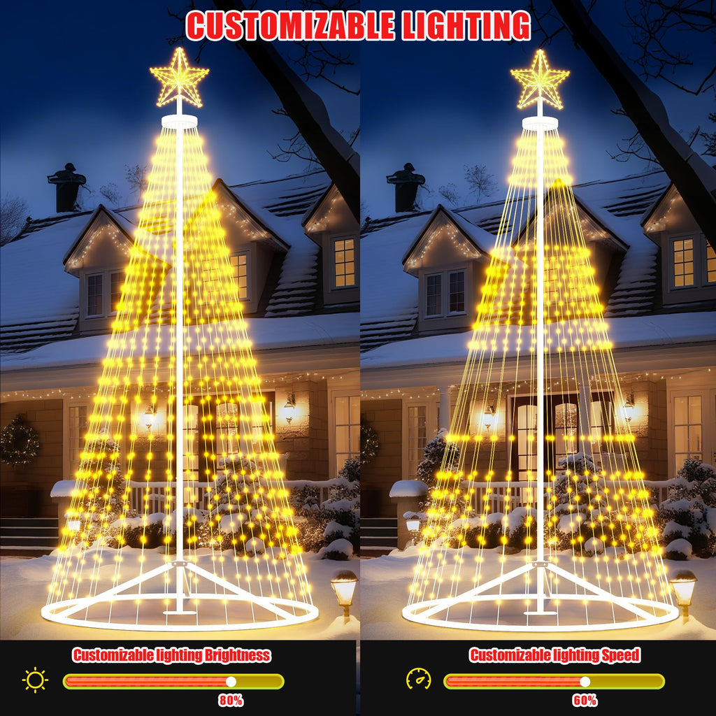 Outdoor Christmas Tree, 16 ft Prelit Christmas Tree, Smart Outside Christmas Trees Light Show, App Control with 1008