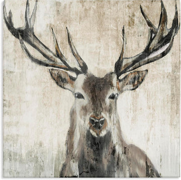 Rustic Deer Elk Wildlife, Canvas Wall Art, Ready to hang, Cabin and lodge decor