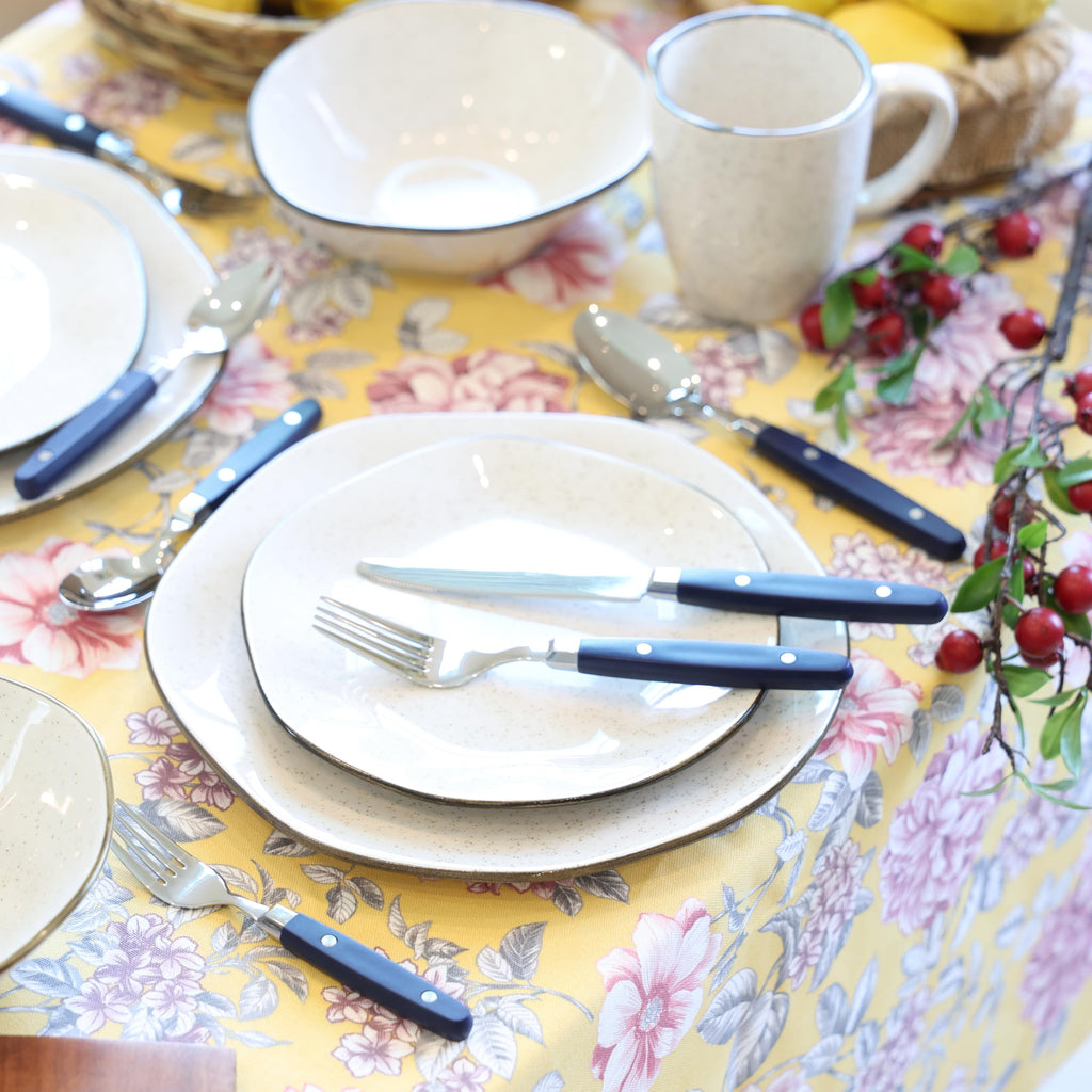 Silverware Set, Retro/Rivet Colorful Stainless Steel Tableware Kitchen Flatware Set Utensils, Includes Dinner Knives