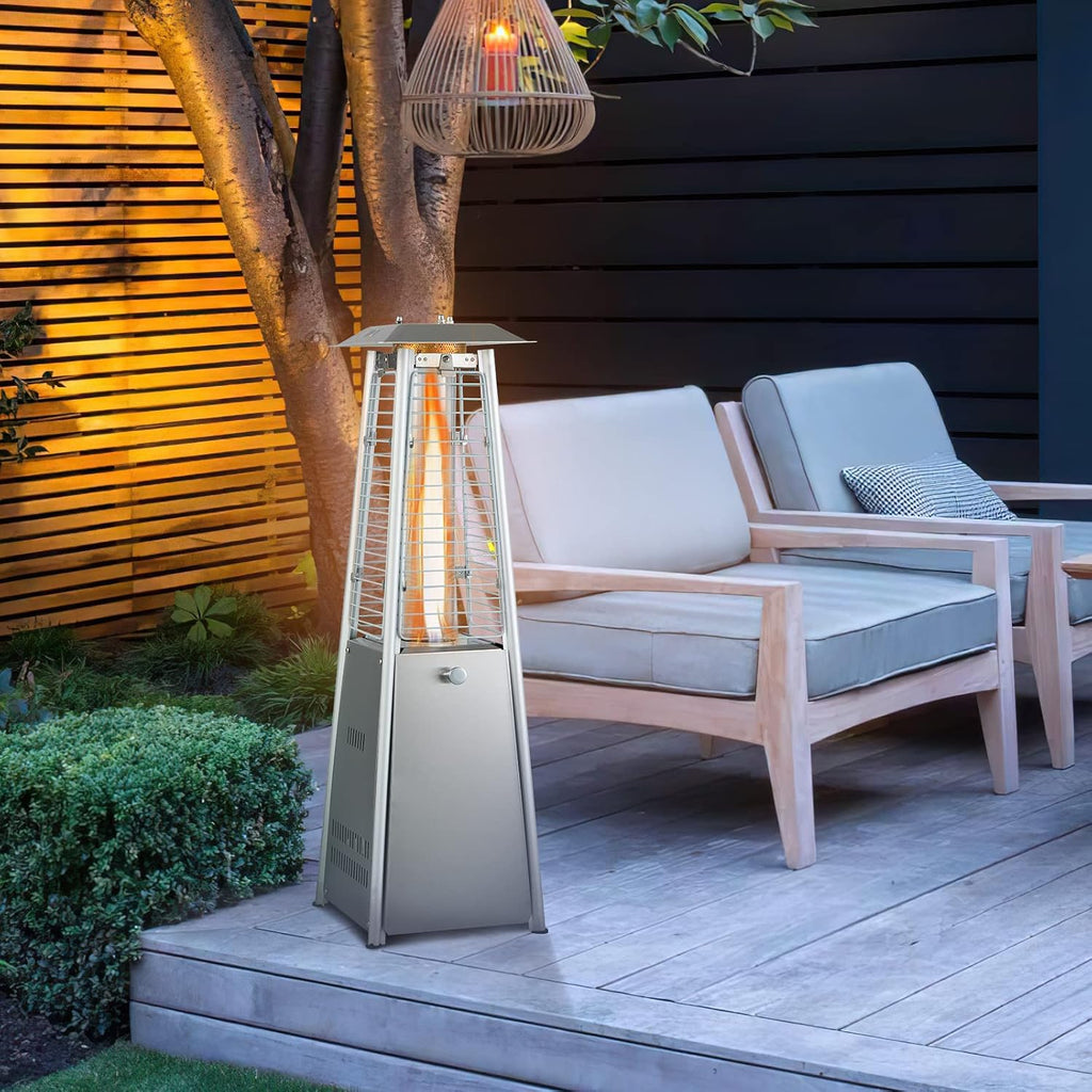 Pyramid Patio Heater, Outdoor Propane Patio Heating Machine | with Protective Cover, Dump & Flame-out Protection