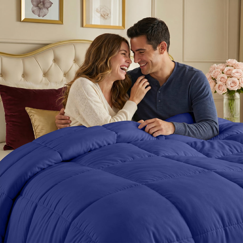 Duvet Insert, Comforter 90 x 102 Inches, Slate Blue
