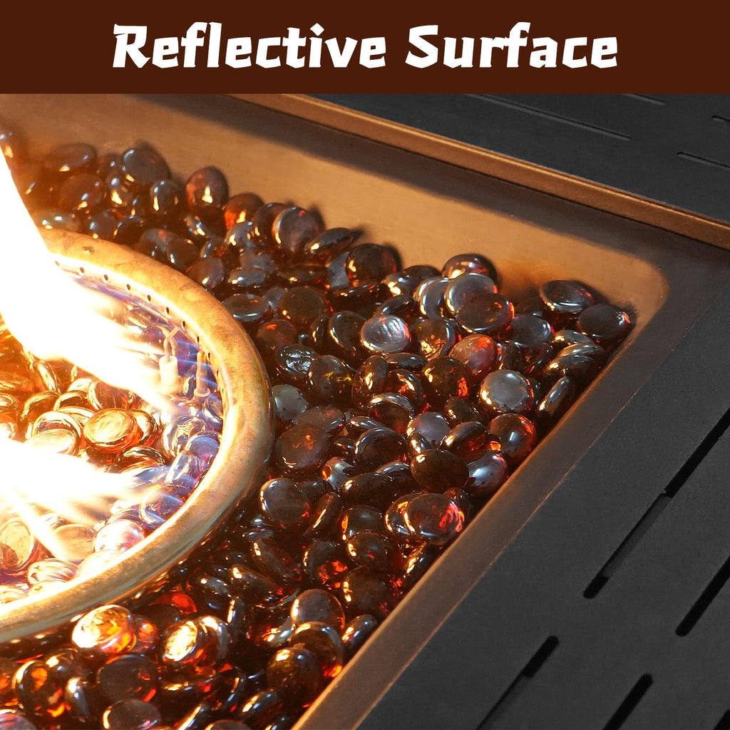 Amber Fire Glass Beads, 3/4 Inch Fire Pit Glass 10lb