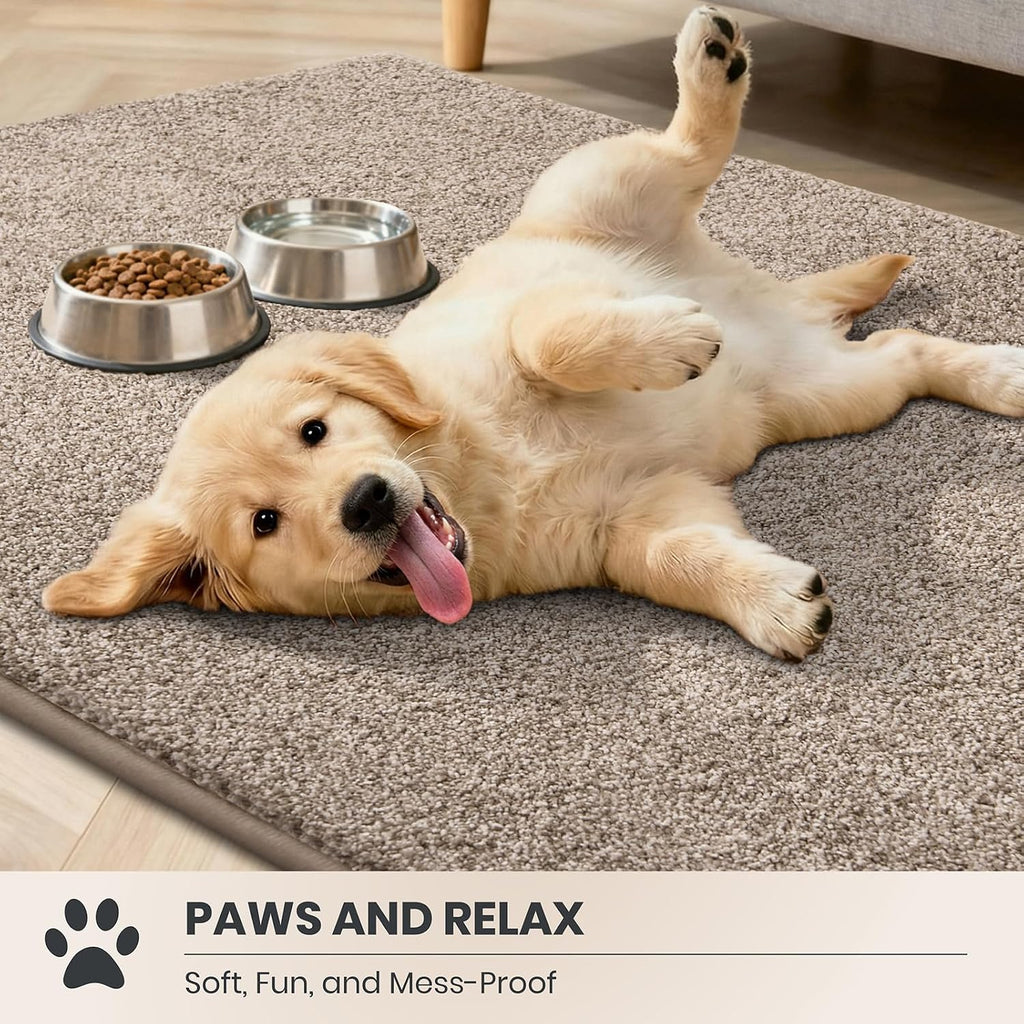 Dirt Trapping Indoor Door Mat, 34" x 59", Taupe | Machine Washable, Non-Slip, Waterproof TPR Backing, Super