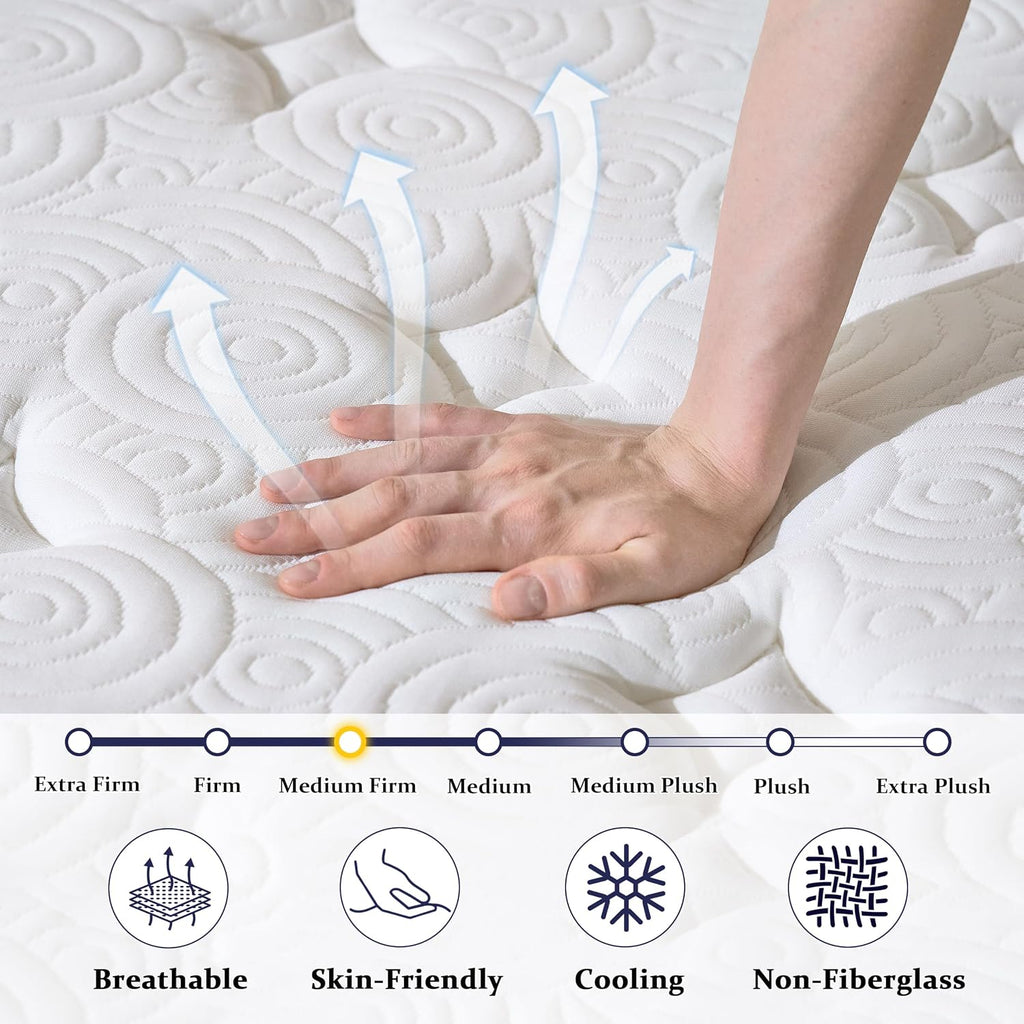 King Size Mattress 12 Inch, Luxury Hotel King Hybrid Mattress in a Box | Gel Memory Foam & 7-Zone Pocket Springs