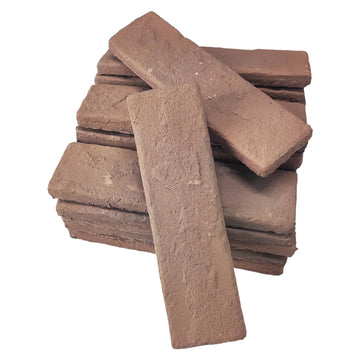 20 Pcs Brown Thin Wall Brick Veneers, 2.4in x 7.9in Backsplash, Fireplace, Living Room, Interior and Exterior Wall