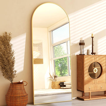 65"x24"Arched Full Length Mirror - Floor Mirror- Aluminum Alloy Frame Full Body Mirror Living Room Bedroom and