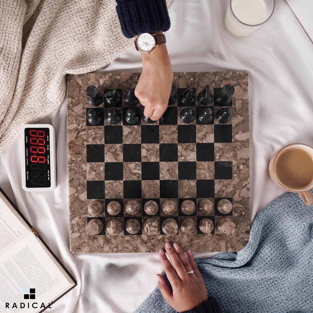 Marble Chess Set 15" - Handmade Luxury Chess Board Game Adults