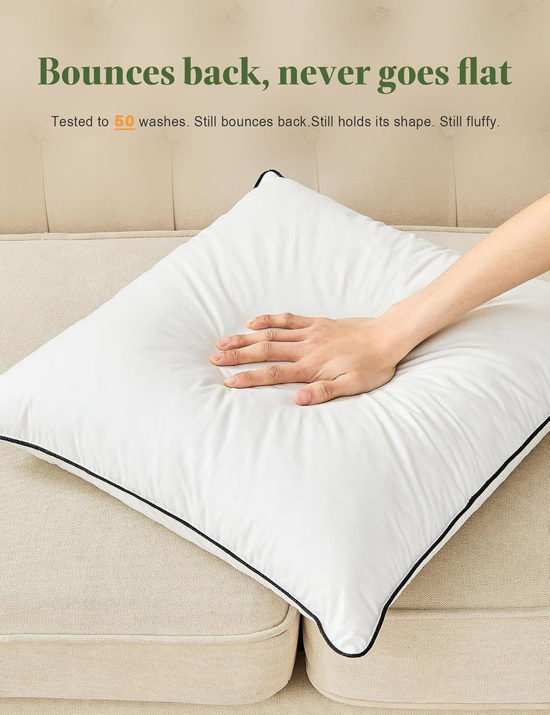 Organic Feathers Down Pillow Insert 22x22 - Set of 2