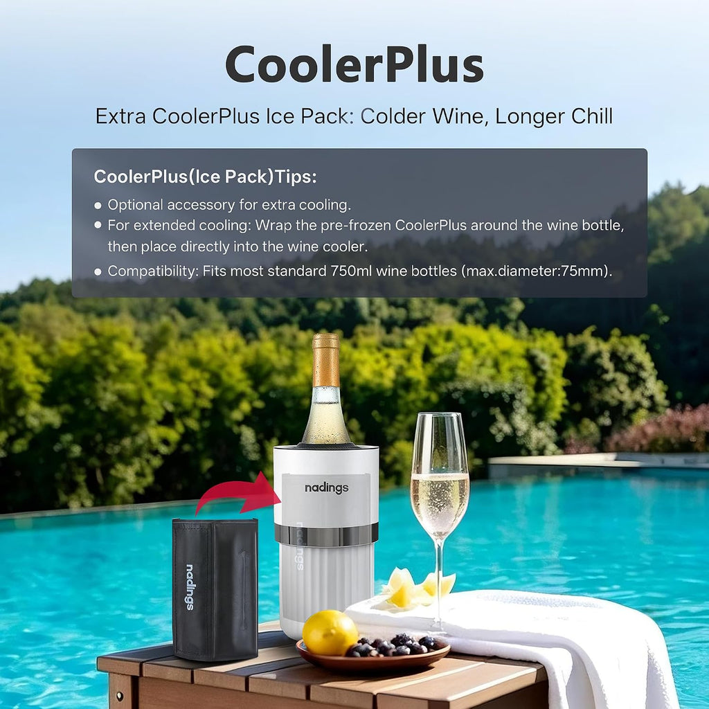 Iceless Wine Chiller, Keeps Cold 6+ Hours, Fits Most Wine Bottles