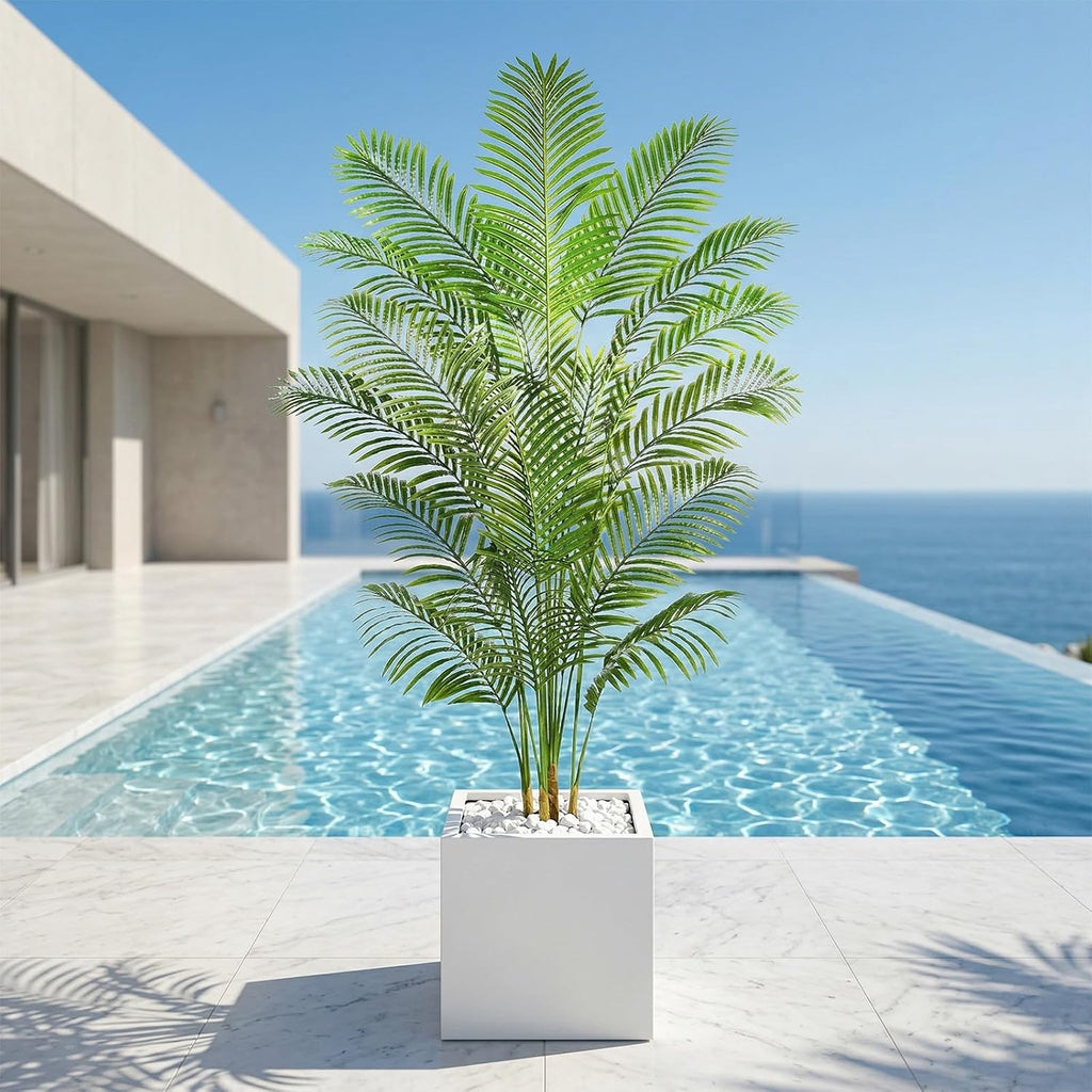 Artificial Palm Tree 6FT, Realistic Tropical Faux Plants Indoor - Set of 2