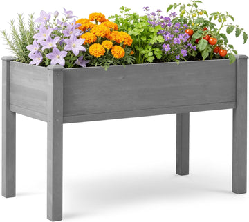 Raised Garden Bed with Legs, 48×24×30 Cedar Wood Elevated Planter Box | Large Growing Capacity,Premium Cedar