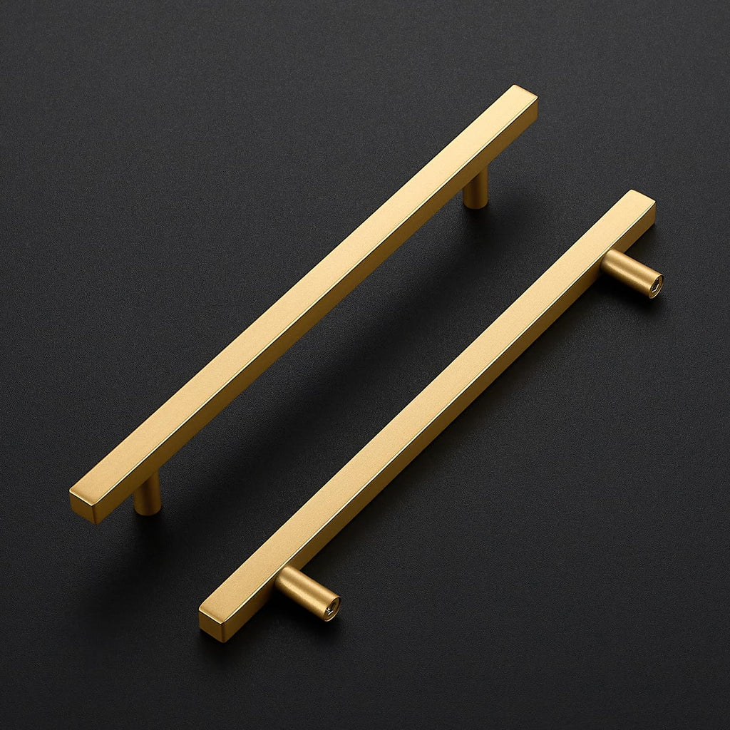 Champagne Gold Handles Square Cabinet Hardware 7-1/2 Inch 10 Pack