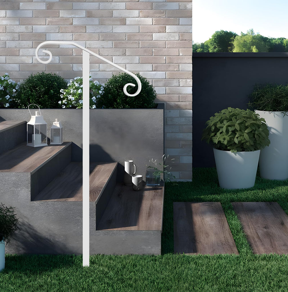 Non-Drilled Handrail Railing 58" H, In-Ground Single Post Handrail