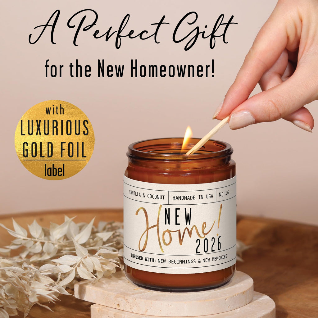 House Warming Gifts New Home, Housewarming Gifts New Home '2026' Soy Candle, w/Vanilla, Coconut & Vetiver I for New