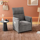 Recliner Chair，Electric Adjustable Chenille Recliner with Remote Control and Padded Backrest,Home Theater Recliner