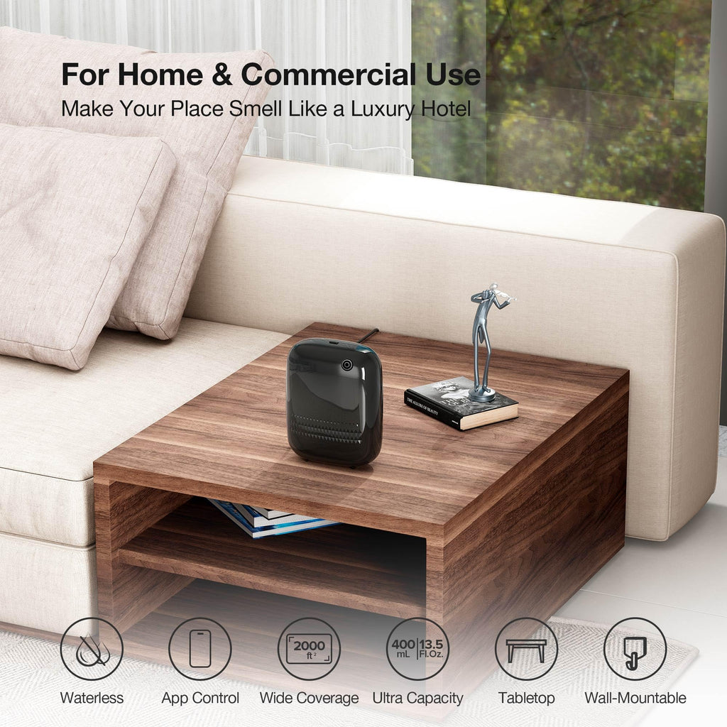 ANW Smart Waterless Essential Oil Diffuser for Large Room, Black