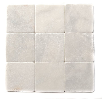 Bianco Venato Marble 4x4 Tumbled Tiles (LOT of 5 SQ. FT.)