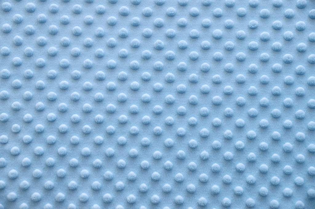 Sky Blue Minky Bubble Dimple Dot Plush Fur Fabric Polyester 58-60"
