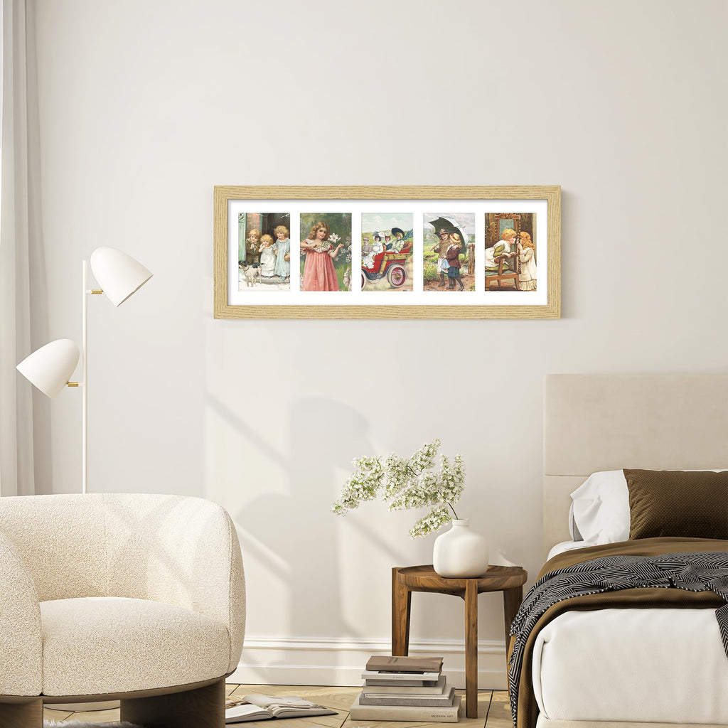8x24 Solid Wood Collage Frame For 5 4x6 Photos