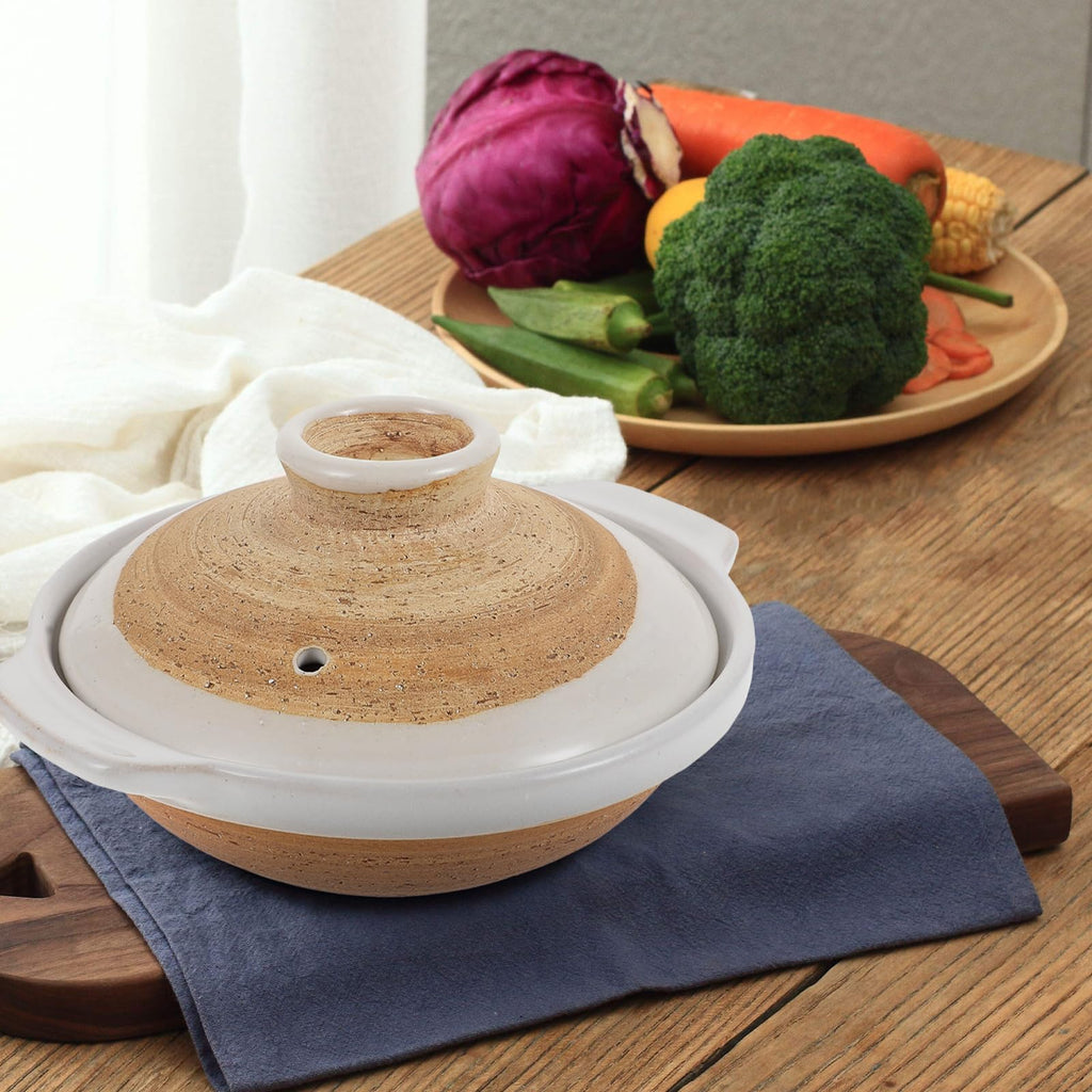 Casserole Clay Pot Japanese Sumi Kannyu Donabe Ceramic Hot Pot with Lid for Bibimbap Soup 18cm
