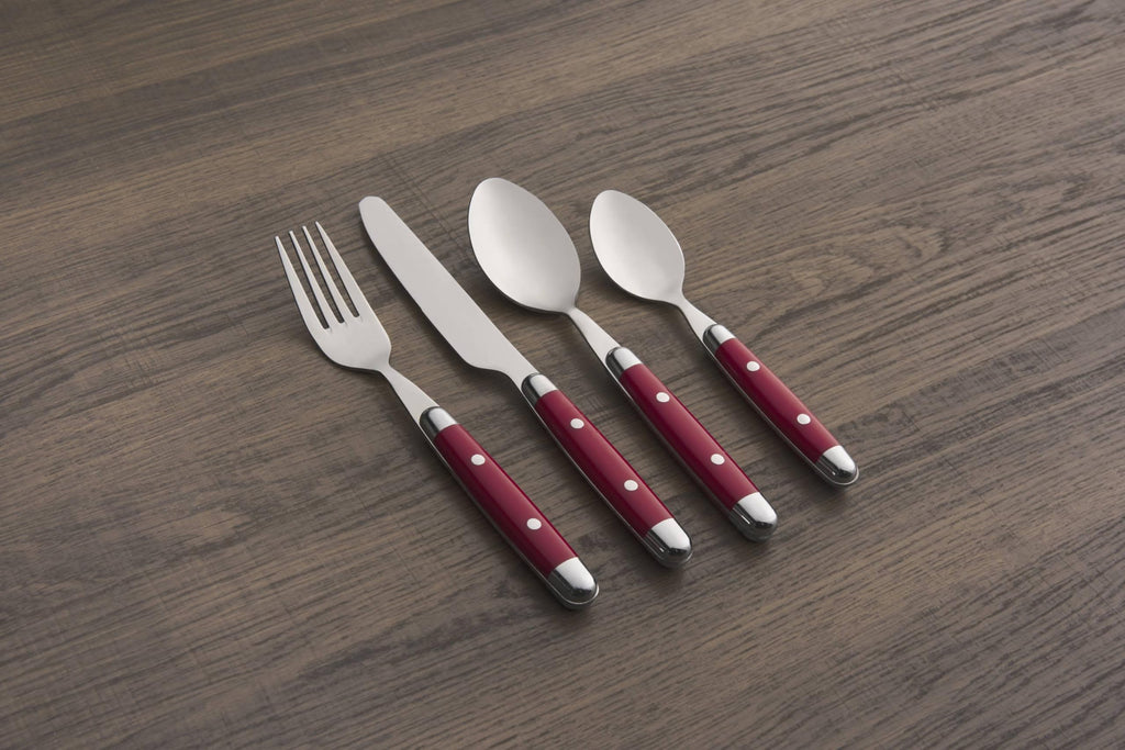 Jubilee Red 16-Piece 18/0 Silverware Set for 4, Flatware