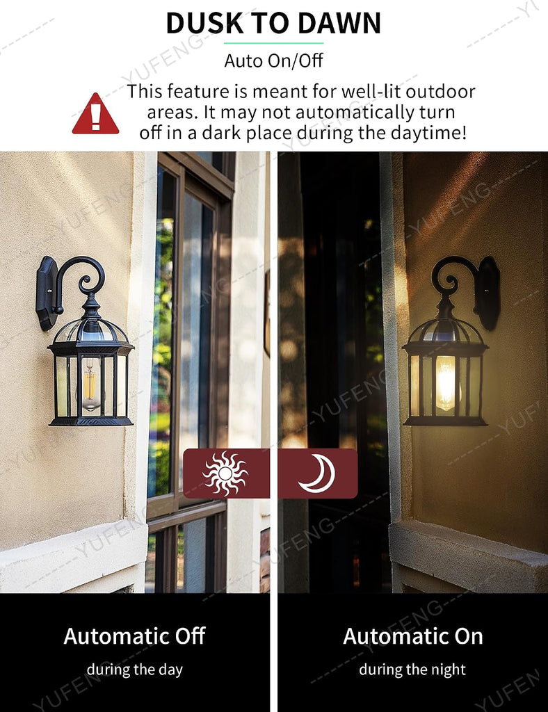 Dusk to Dawn ST19 LED Edison Bulbs 6W Soft White 2700K 4 Pack