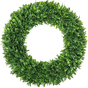 Green Boxwood Wreaths for Front Door Realistic 22Inch All Season Eucalyptus