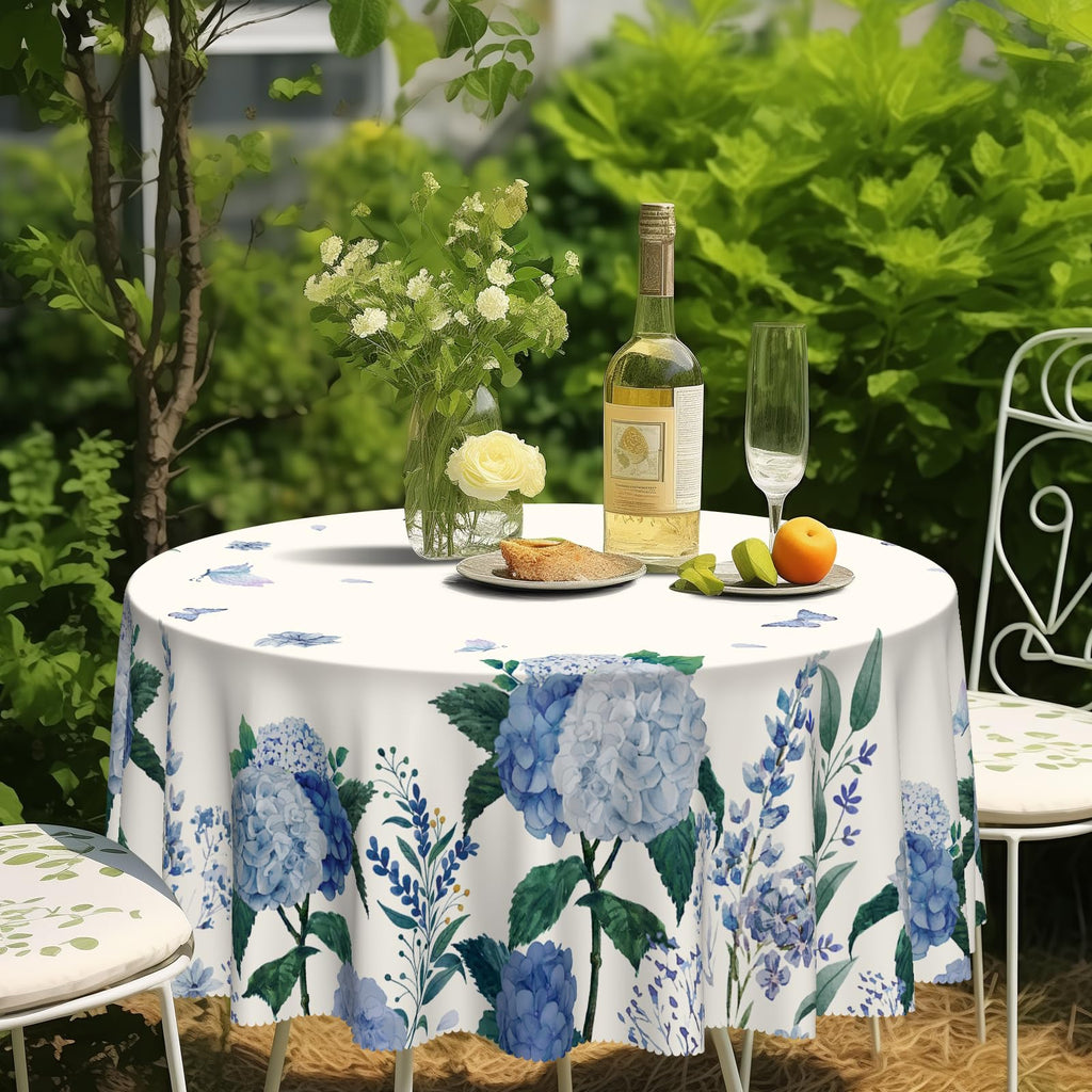 60Inch Round Tablecloth Waterproof Stain Wrinkle Free Table Cover
