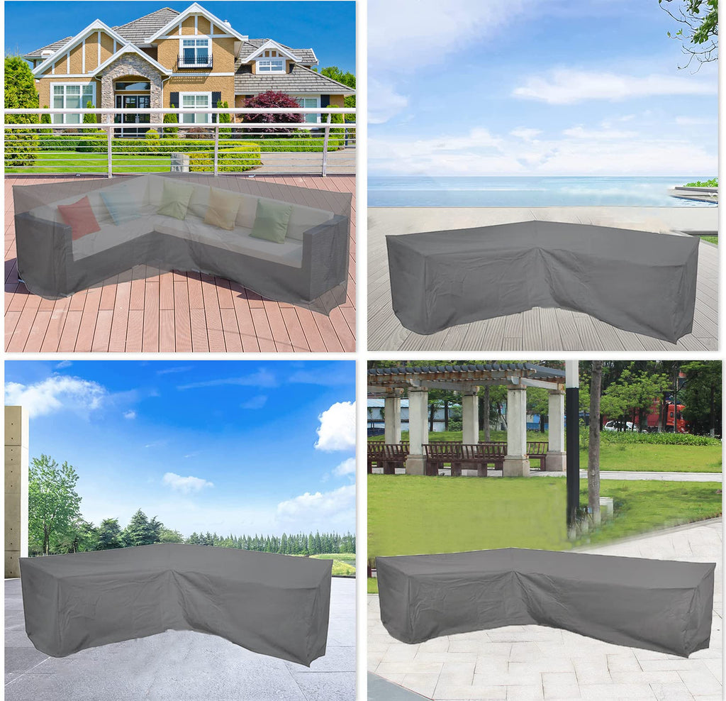 Sofa Furniture Covers Waterproof 420D Patio Garden Furniture Sectional Couch Sofa Cover Weatherproof Heavy Duty