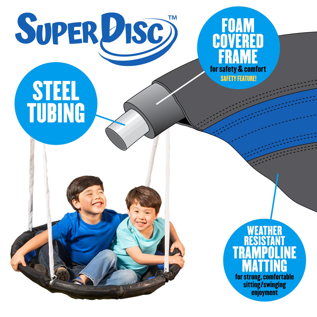 Fun Forever - 8 User Metal Swing Set for Backyard with Slide, 800lbs. Max