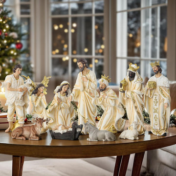 15in Large Nativity Sets & Figures, 12-Piece Nativity Set Indoor