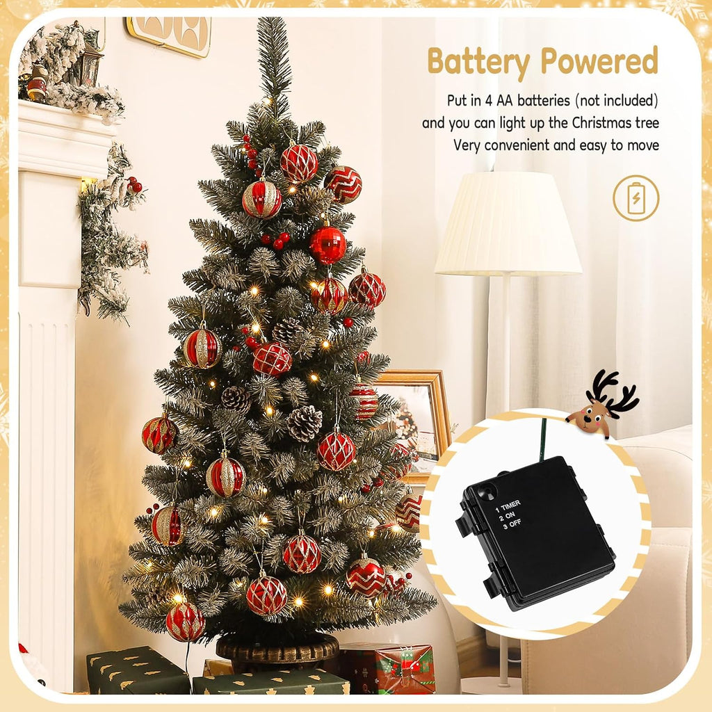 Pre-Lit Christmas Tree s: 4ft with 70 Warm White LEDs