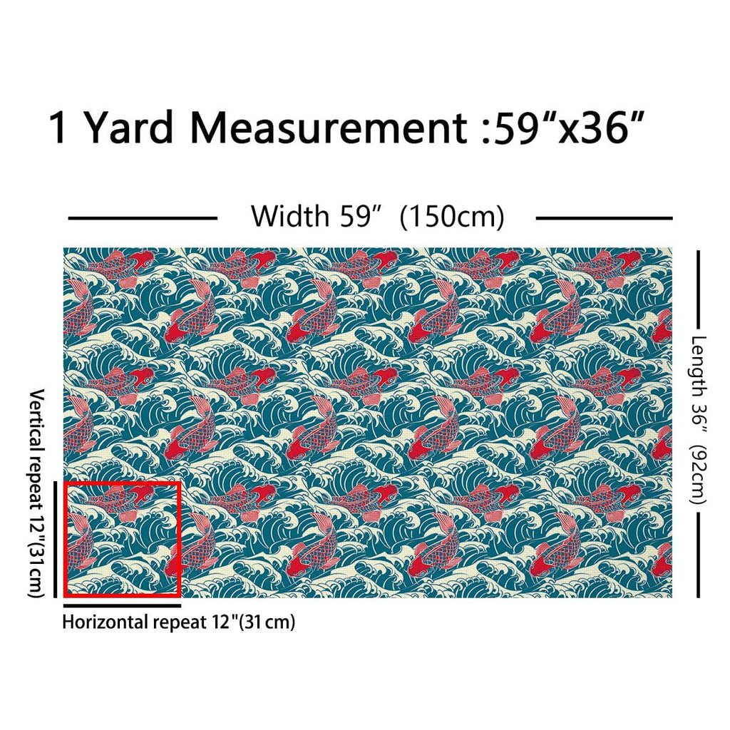 Koi Fish Upholstery Fabric Soft 3 Yards