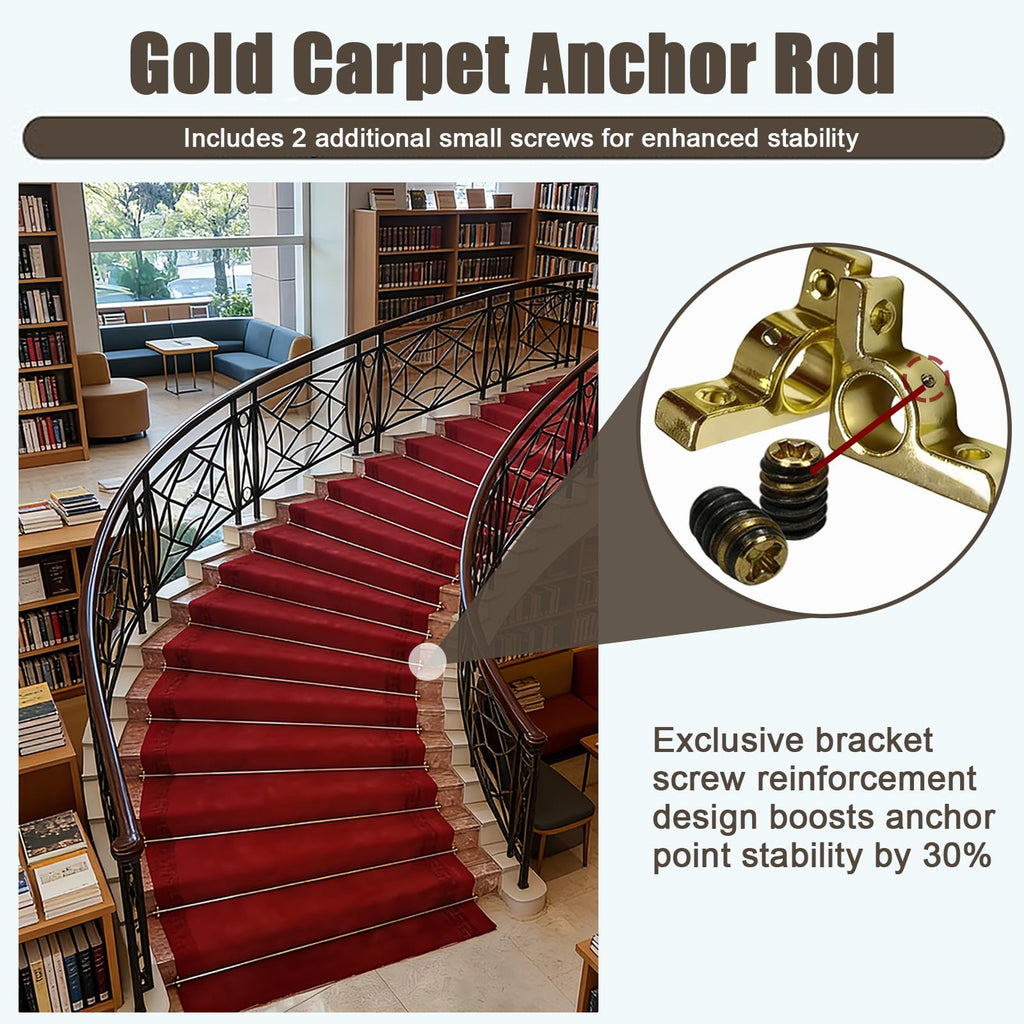 32" Stairs Carpet Rod for Runners of 16 pcs, for Carpets 0.5-0.75" Thick