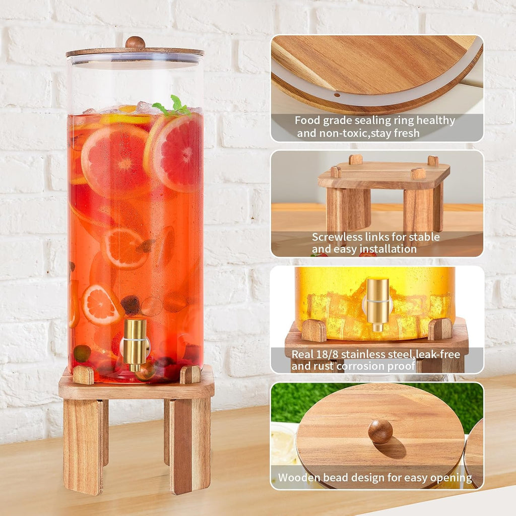 2 Gallon Large Drink Dispenser for Parties,Beverage Dispenser with Stand
