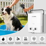 Outdoor Propane Tankless Water Heater - 6L 1.58 GPM Portable Gas Water Heater with Digital Display Overheating