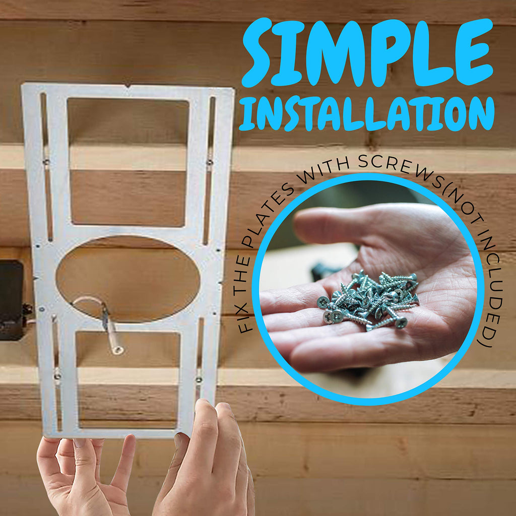 6 Pack - New Construction Mounting Plate for 6 Inch LED Downlight - Slim Steel Rough in Plate/Bracket - Made