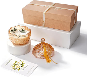 Gardenia Scented Soy Jar Candle Gift in Reusable Crystal Glass