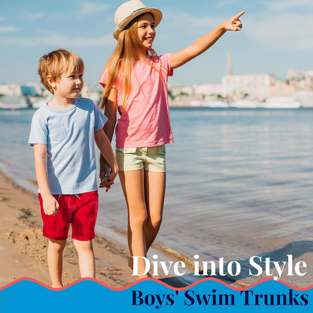 Boys Swim Trunks - Quick-Dry, Comfortable, /6 to 18/ Fun Patterns, Durable Design Boys Bathing Suit